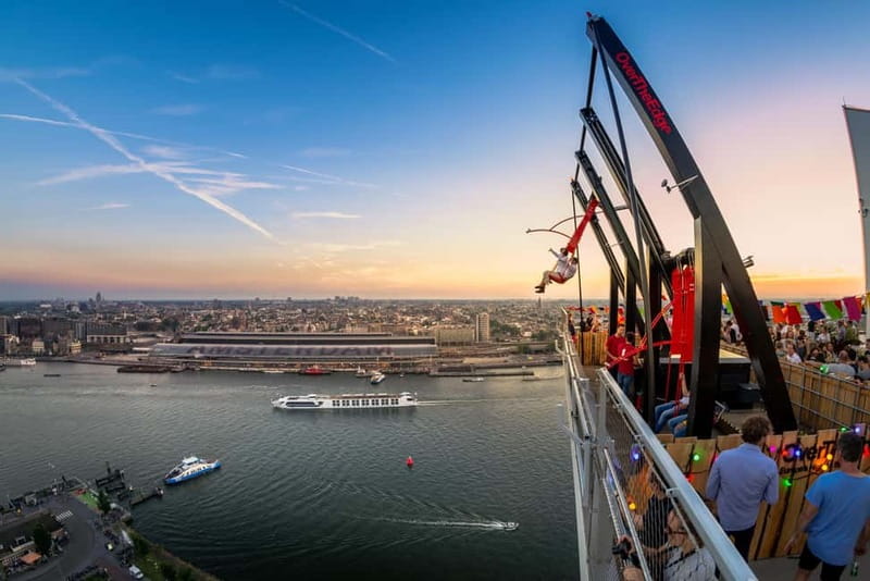 Amsterdam: A'DAM Lookout with Revolving Restaurant Moon - Going up: quick elevator, quick nerves (if you look down)