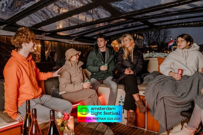 Amsterdam Light Festival: Cruise Unlimited Drinks & Bite option - A 75-Minute Amsterdam Light Festival Cruise on the Canal
