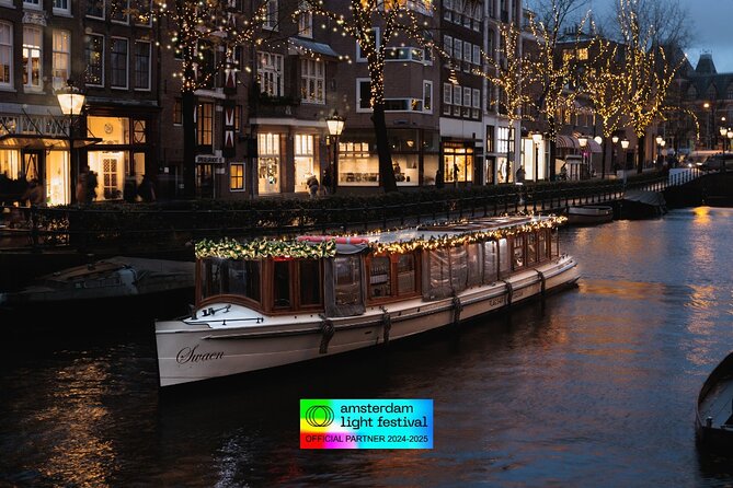Amsterdam Light Festival: Heated Boat Cruise + Hot Drinks & Bite - Amsterdam Light Festival From a Heated, Covered Canal Boat